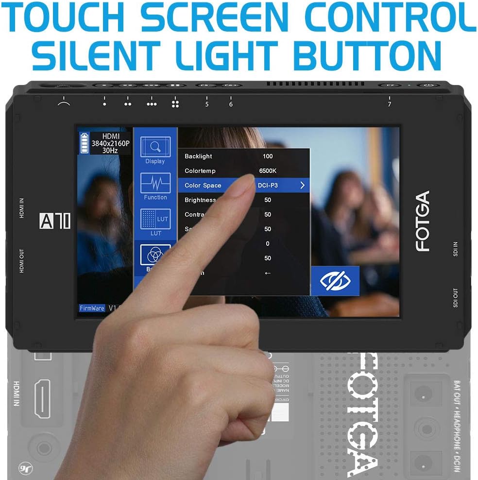 Fotga A70TLS 7 Inch FHD IPS Video On-Camera Touch Screen Field Monitor,Waveform,Vector,3D LUT, 3G SDI & HDMI 4K Input/Output,FHD