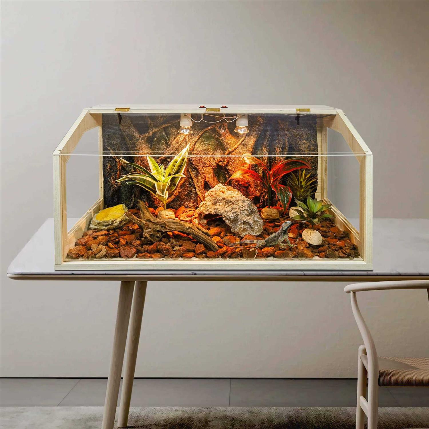 Prolee 21 Gallon to 68 Gallon Reptile Terrarium Tank Tank Bearded Dragon Tank with Roof Door - Pet Supplies online store