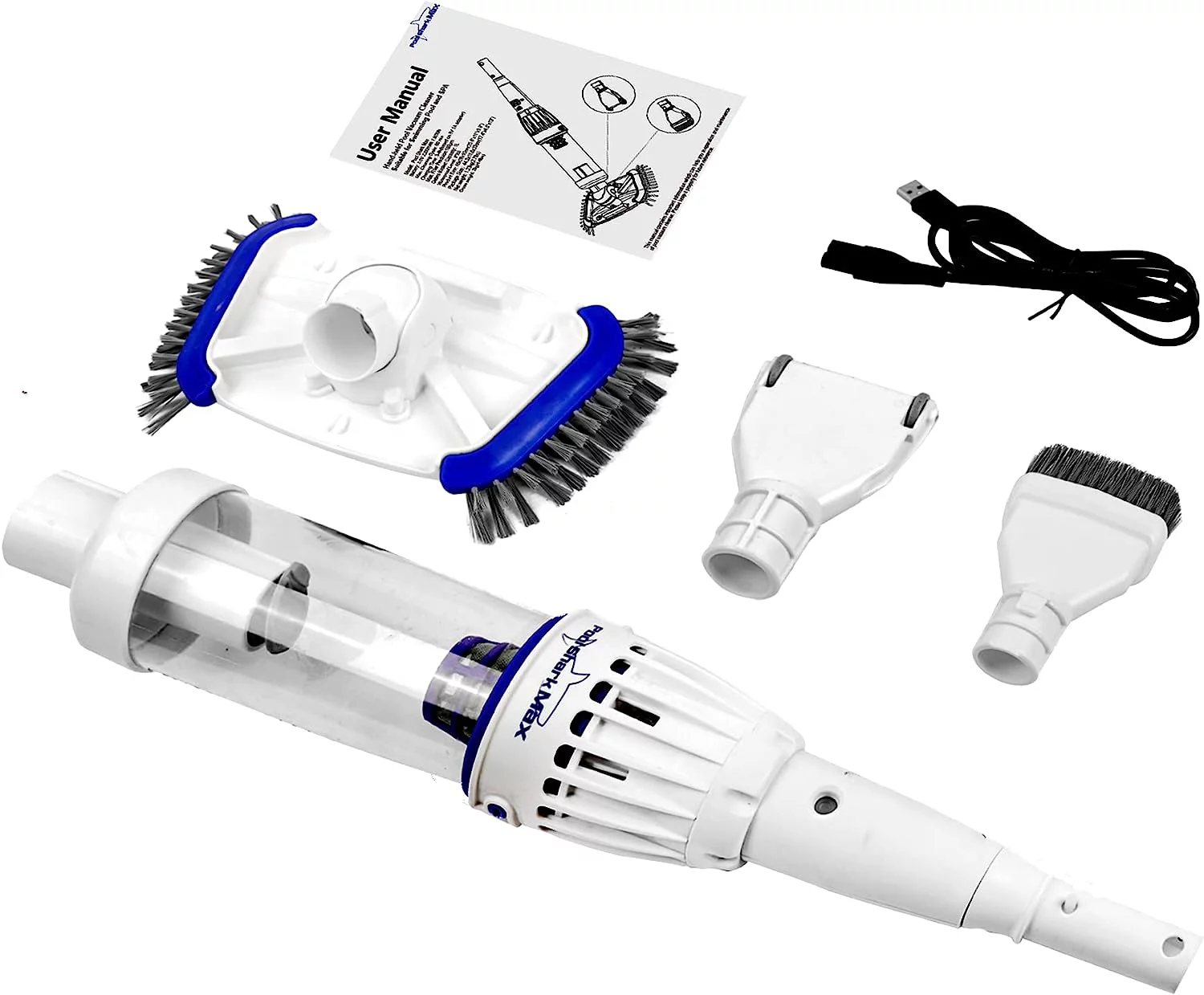 POOL SHARK Max Cordless Pool Vacuum Full Hour of Strong Suction for Deep Pool Cleaning