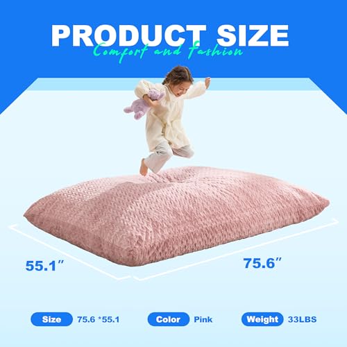 Hobestluk 3 in 1 Bean Bag Chair Giant Bean Bag Chairs Convertible Bean Bag Floor Cushion with Machine Washable Cover