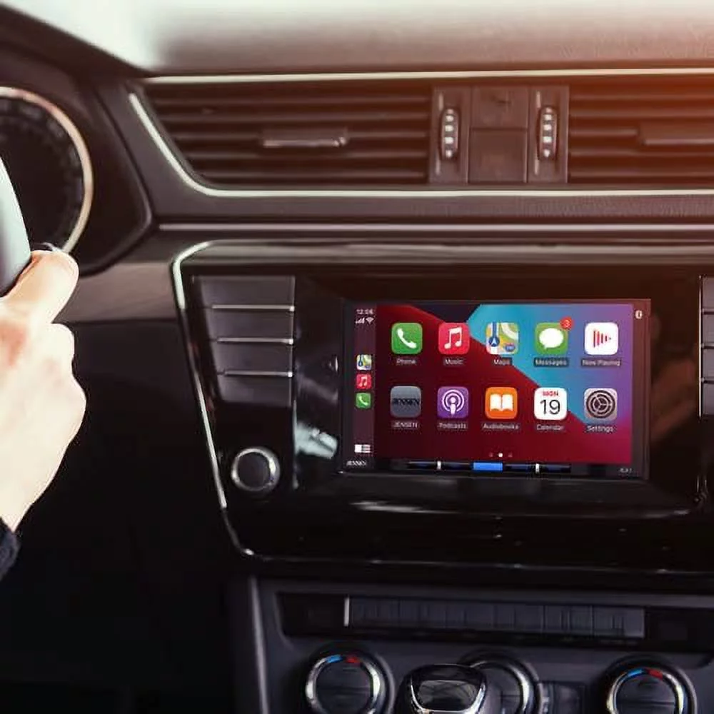 JENSEN J1CA7 7-inch Certified Apple CarPlay Android Auto, Double DIN Car Stereo Radio, New