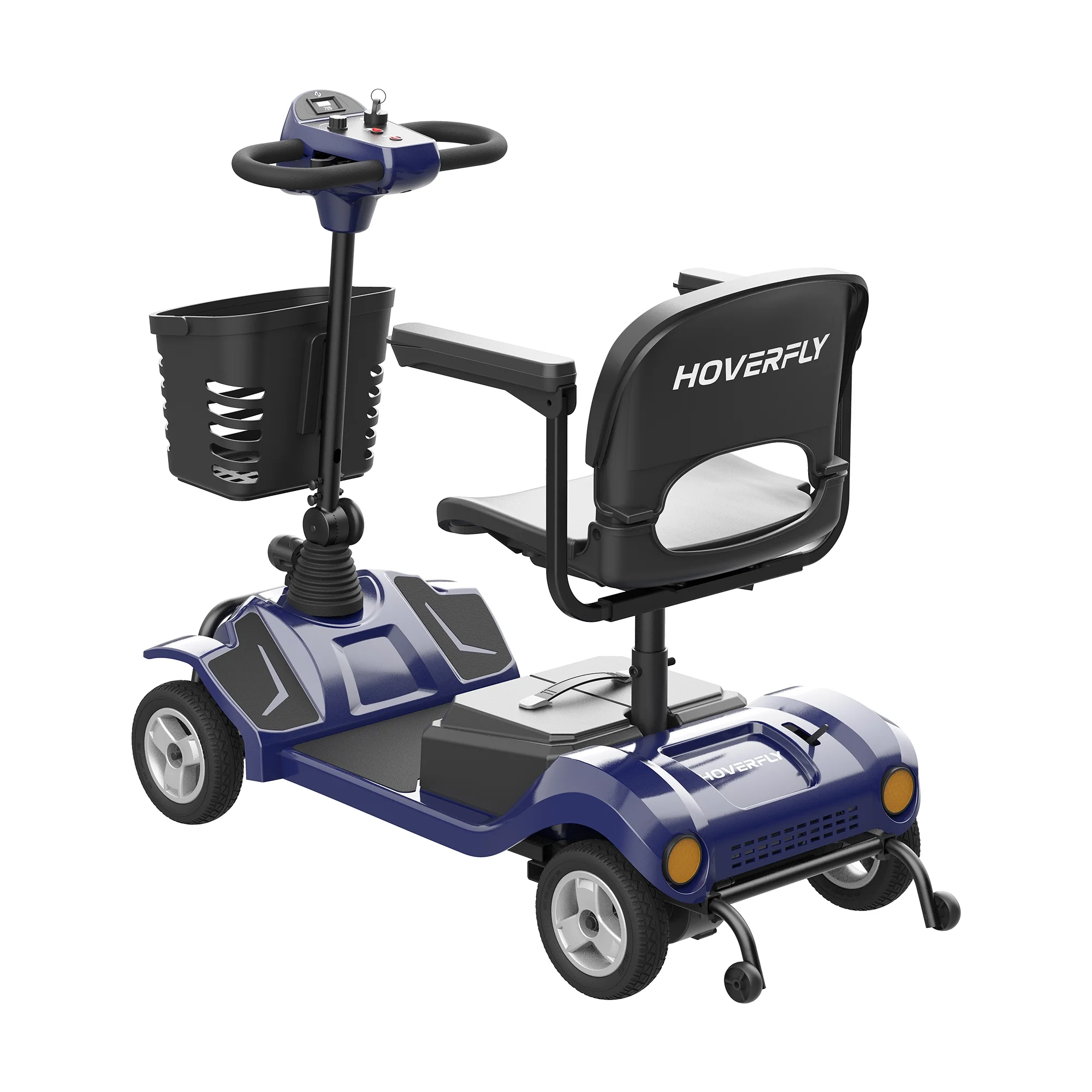 Hoverfly T4 Mobility Scooter for Elderly, 4 Wheel Mobility Compact Scooters for Seniors 330lbs with Lights Basket, Blue - Curated Treasures Market