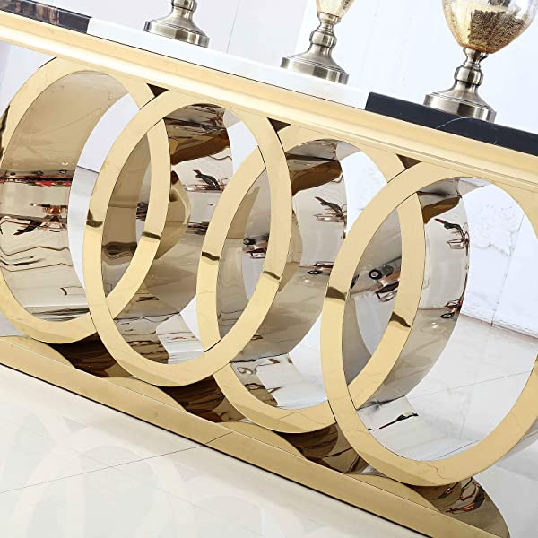 LeiJinNuo Modern Dining Set for Home, Kitchen, Dining Room wStorage Racks, Rectangular Table, Steel Frame