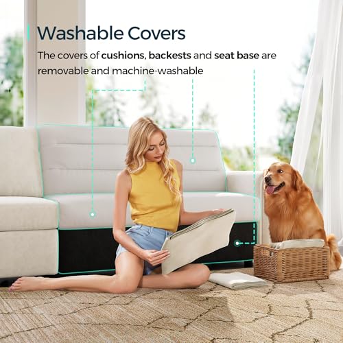 LINSY HOME Modular Sectional Sofa, Convertible U Shaped Sofa Couch with Storage, Memory Foam, Modular Sectionals with Ottomans