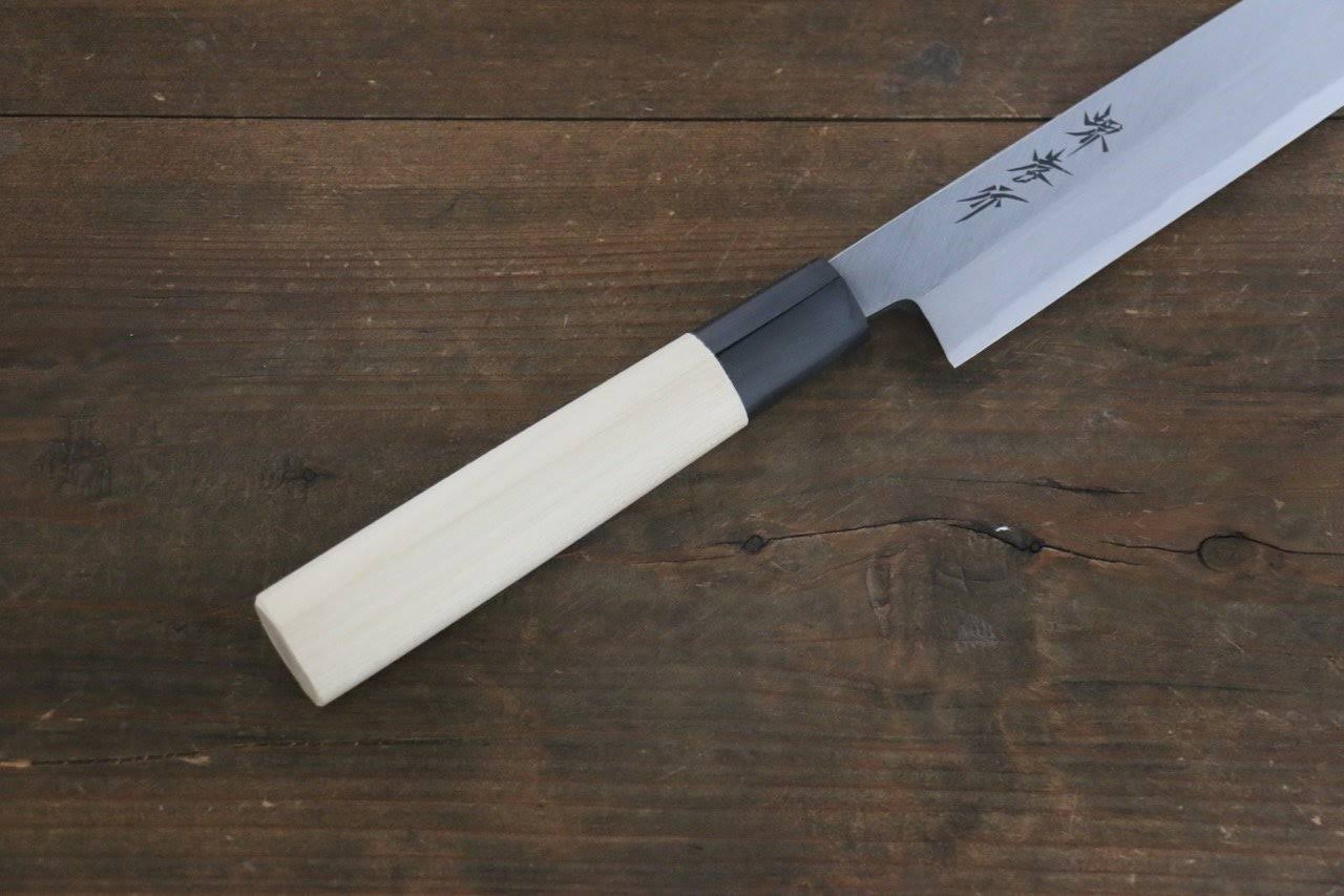 Sakai Takayuki Kasumitogi White Steel Yanagiba Japanese Knife Magnolia Handle