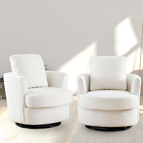 ODUWA Swivel Barrel Chair Set of 2