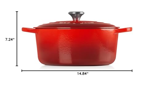 Le Creuset Enameled Cast Iron Signature Round Dutch Oven, 5.5 qt., Cerise