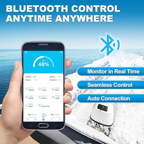 Weize 12V 100Ah TM Bluetooth LiFePO4 Lithium Battery, Built-in 120A BMS
