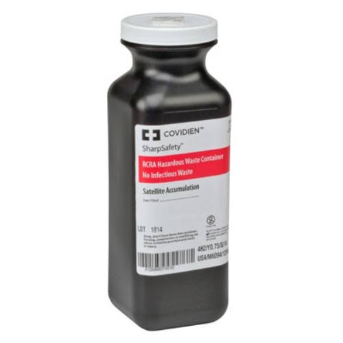 Kendall Healthcare SharpSafety RCRA Hazardous Waste Container Screw Cap, Black 1.5 Quart - 688601RCCA 8601RC