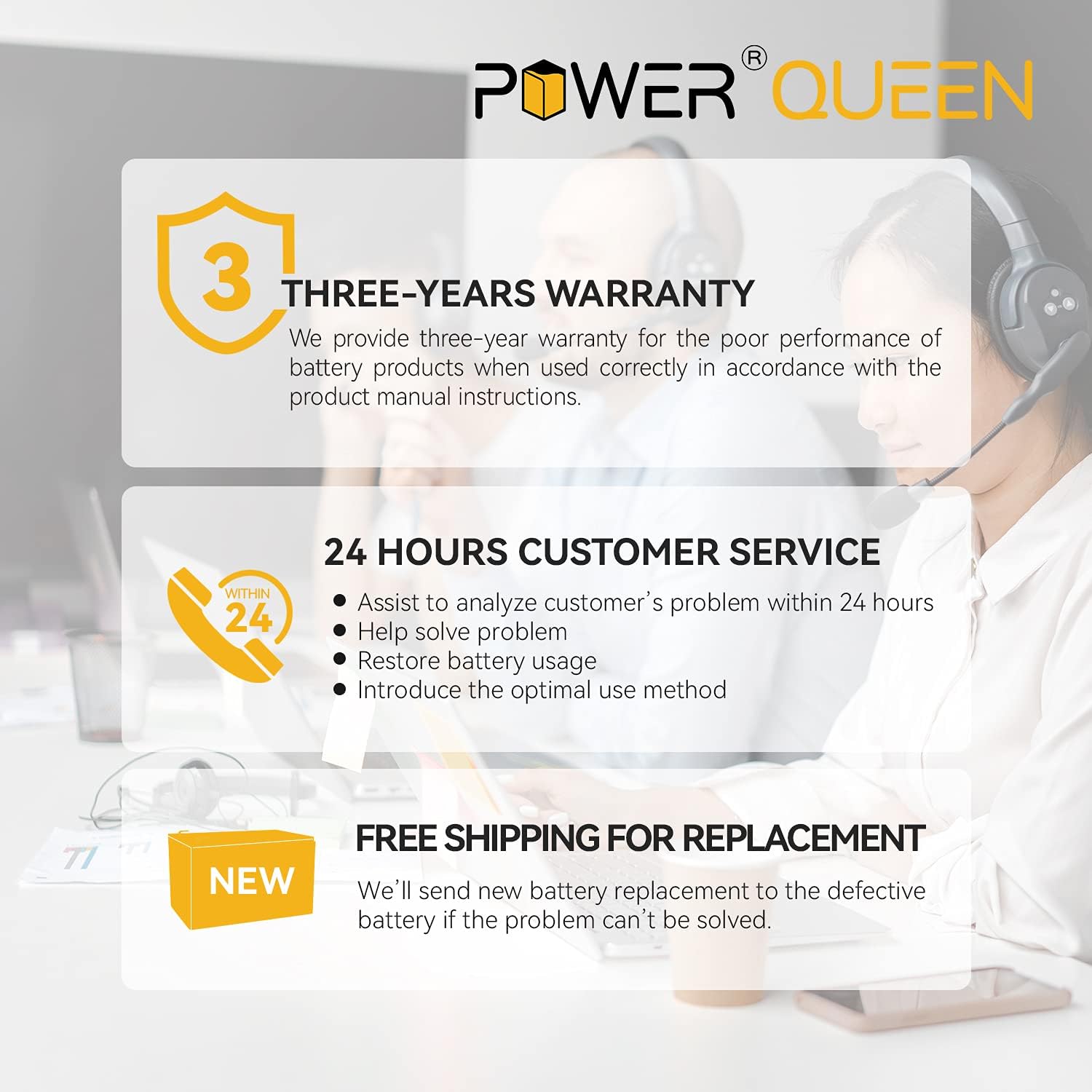 POWER QUEEN 12.8V 200Ah LiFePO4 Battery, 2560Wh Lithium Iron Phosphate Battery, 4000+ Cycles, 10 Years Lifespan, Used for Solar Off Grid, RV Camper