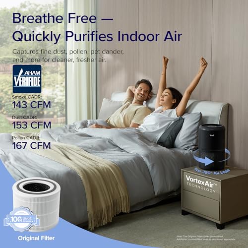 LEVOIT Air Purifiers for Home Bedroom, HEPA Sleep Mode, AHAM VERIFIDE, Smart WiFi for Home Large Room, Quiet Cleaner for Pet Hair, Allergies, Dust