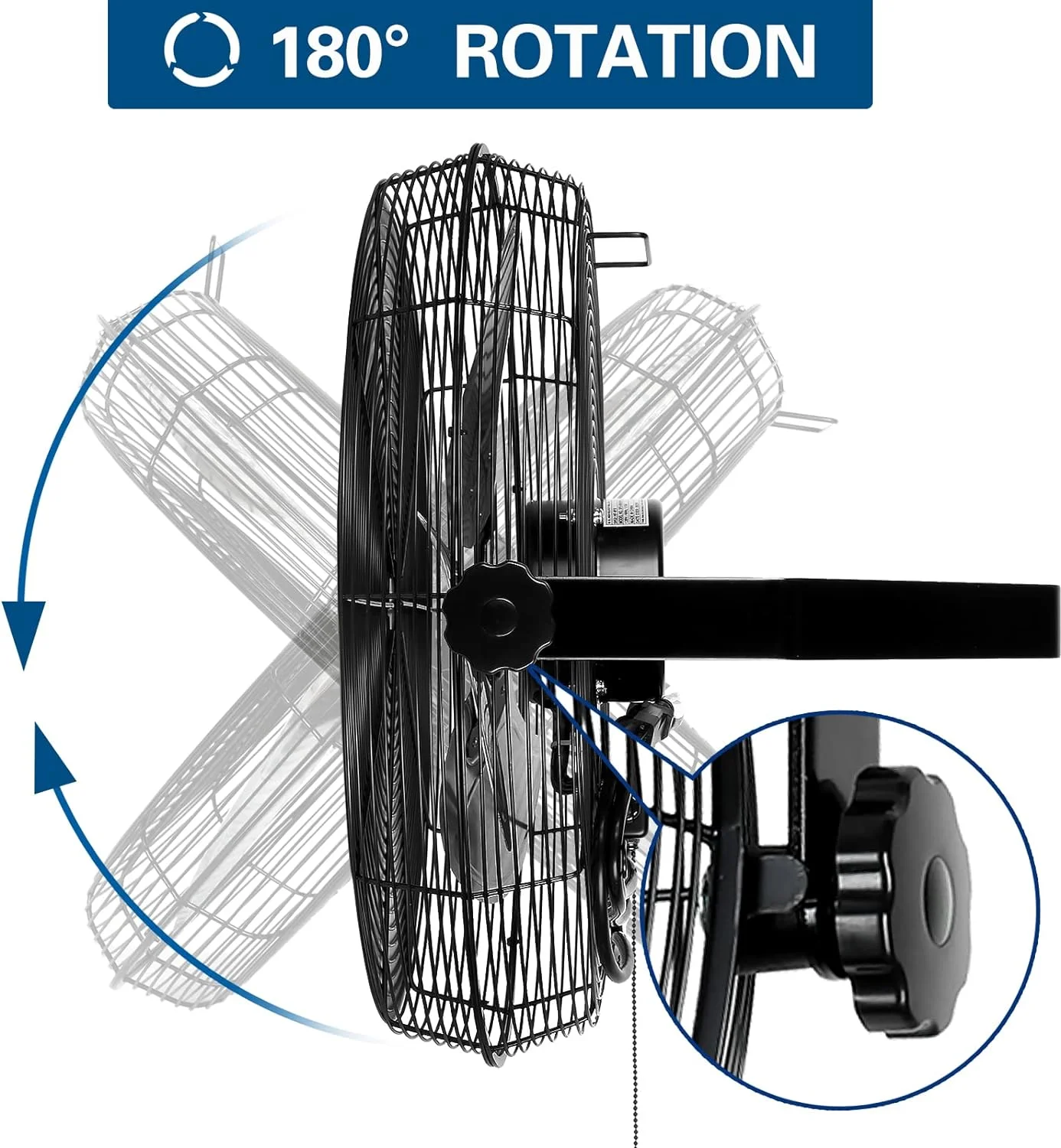 BILT HARD 4600 CFM 20 in. Industrial Wall Mount Fan, 3-Speeds High Velocity Wall Fan with Sealed Motor, Heavy Duty Metal Barn Fans for Garage