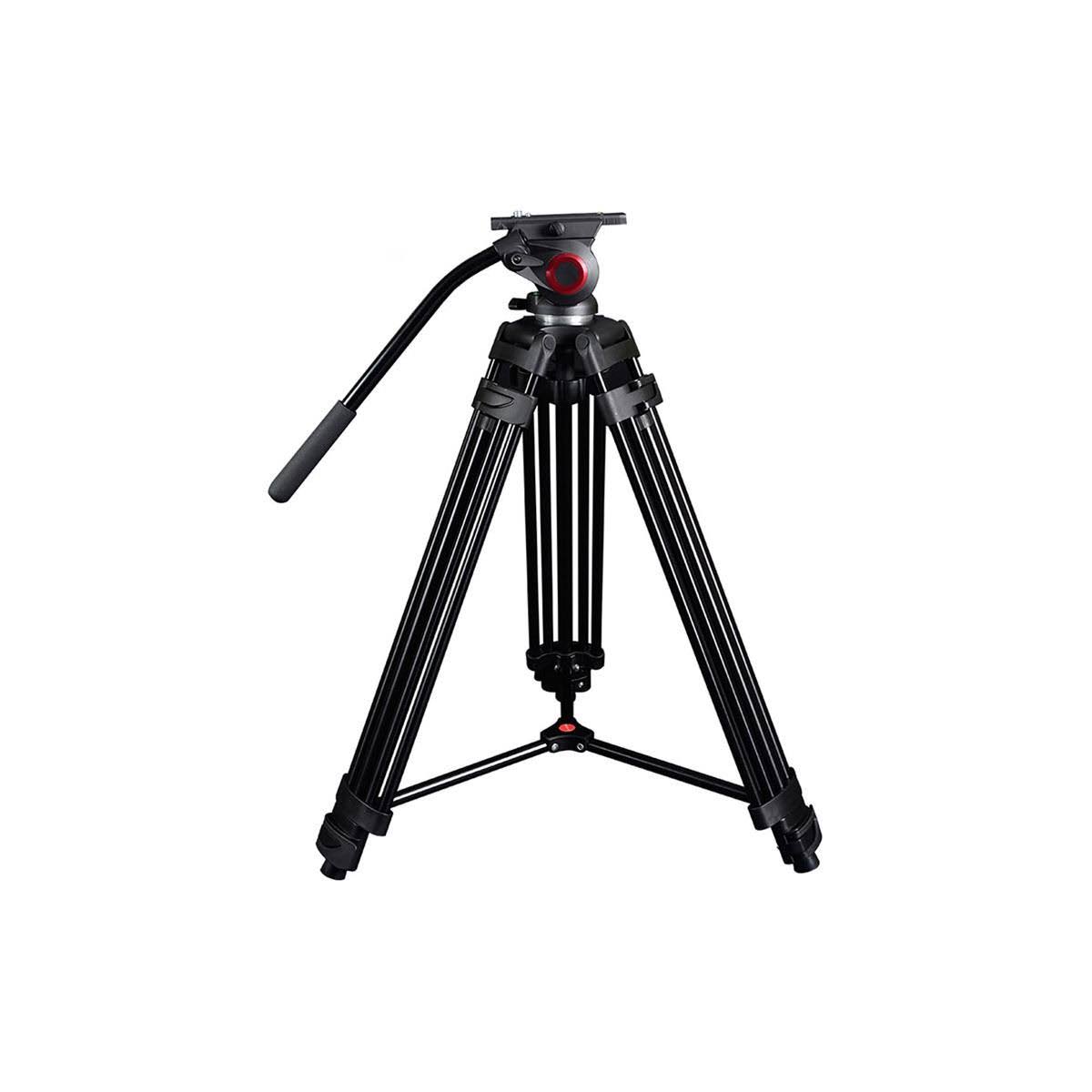 CAME-TV Aluminum 3-Section Video Tripod with Fluid Head TP601A