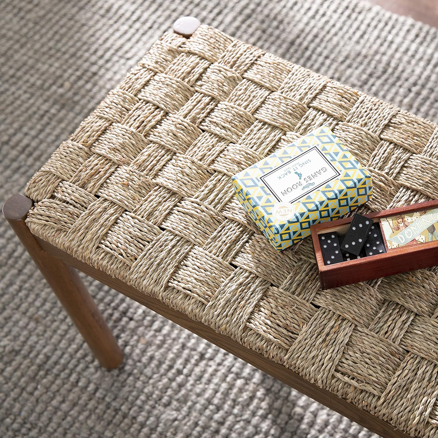 SEI Furniture Scalby Seagrass Bench, Brown/Natural