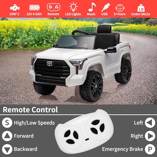 IDEALHOUSE Electric Car for Kids, 12v Ride on Truck Car, Ride-on Toys for Boys/Girls, Off-Road Kids Pickup Car with Remote Control, Spring Suspension