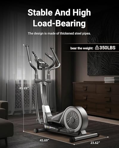 HARISON Elliptical Machine for Home 350 LBS Capacity, Magnetic Elliptical Exercise Machine with 16-Level Resistance Control