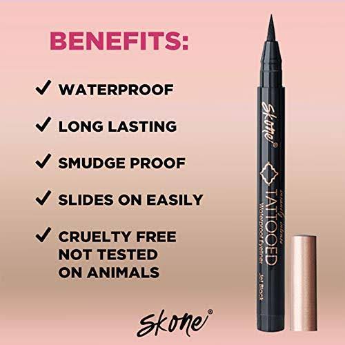 Skone Insanely Intense Tattooed Eyeliner - Smudge Proof, Sweat Proof, 5 PC (Jet