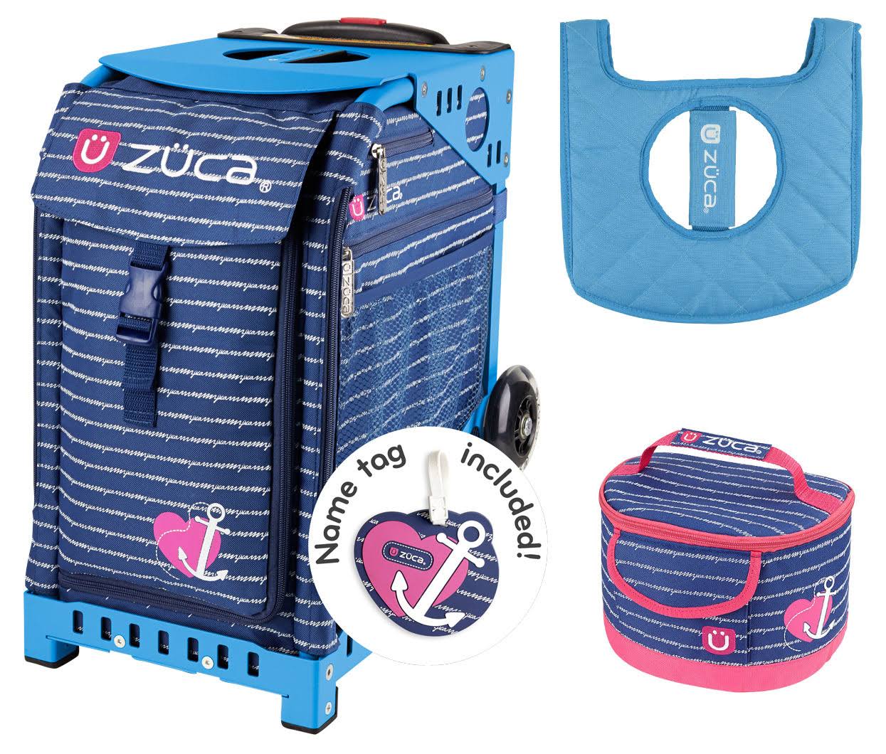Zuca Sport Bag - Anchor My Heart with Gift Lunchbox and Seat Cover (Blue Frame)