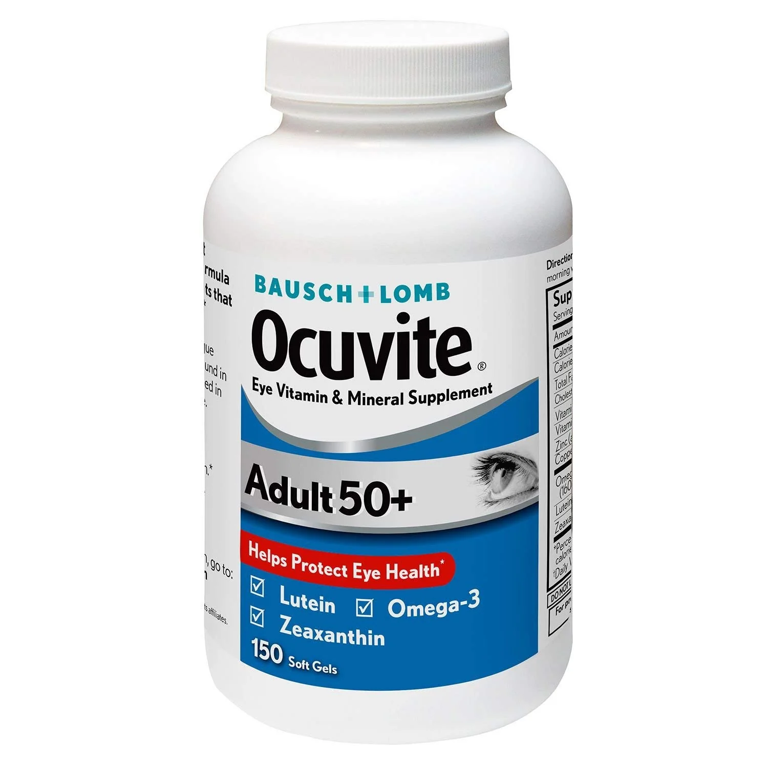 Bausch & Lomb Ocuvite Adult 50+ Eye Vitamin & Mineral Supplement - 150 Softgels - Kansas Nuitrition - HNZSDS