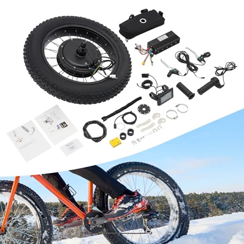 Electric Bicycle Conversion Kit, 48V 1500W Ebike 20" Rear Hub Motor Wheel Kit with PAS Sensor & LCD Display