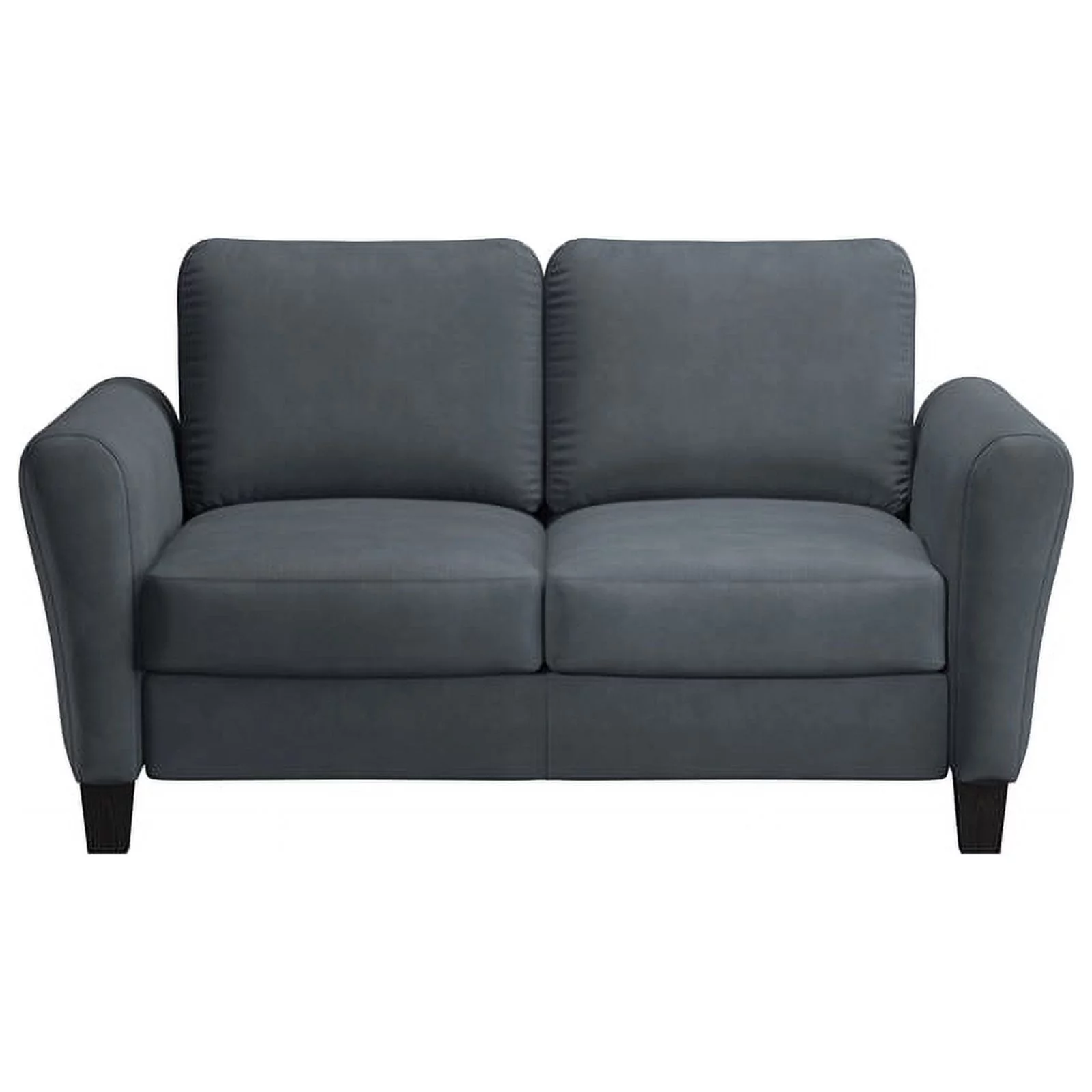 Home Square 2-Piece Set with Upholstery Loveseat and Sofa in Dark Gray