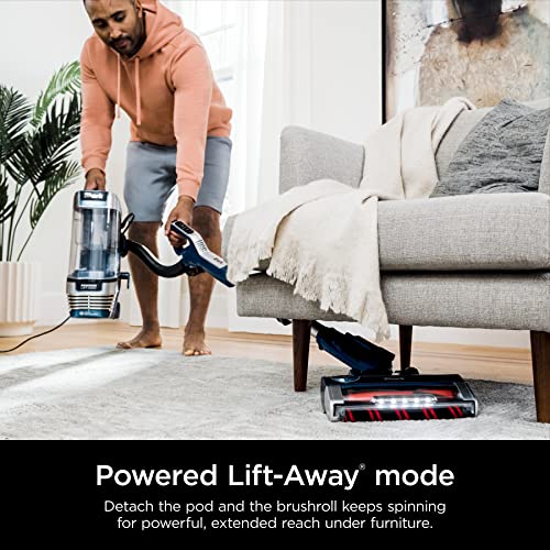 Shark Upright Vacuum, Stratos with DuoClean PowerFins, HairPro, Powered Lift-Away, Self-Cleaning Brushroll, & Odor Neutralizer Technology, Navy