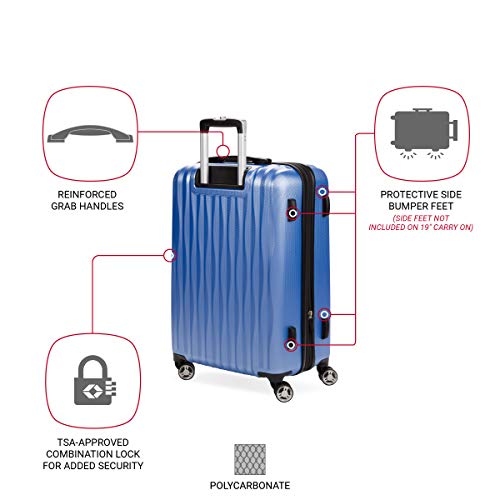 SwissGear 7272 Energie Expandable Hardside Luggage with Spinner Wheels and TSA Lock, Gunmetal, Carry-On 19-Inch