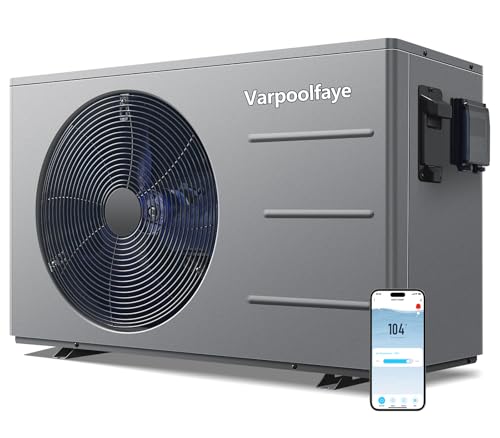 16000 BTU Electric Pool Heater For Above Ground Pool 5000 Gallon Swimming Pool Heat Pump Heating Cooling Mode WiFi Control Schedule Pool Heater 120V