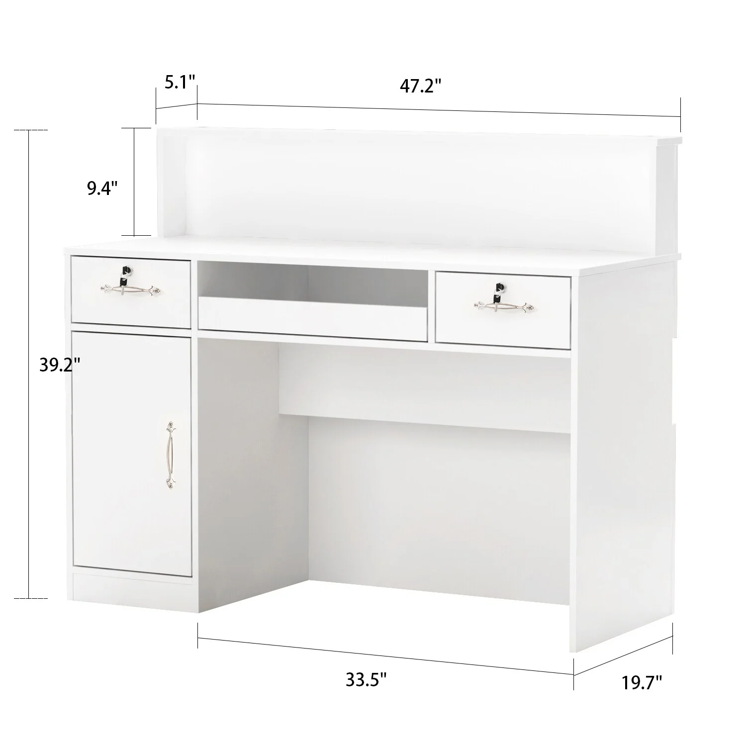 FUFU&GAGA Rectangular Wood Reception Desk Secretary Desk Computer Desk