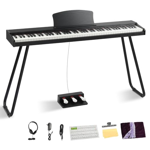 Ktaxon 88 Key Keyboard Piano Set, Full Size Digital Piano with Multi-Adjustable Height Bench, Powerful Functional Panel