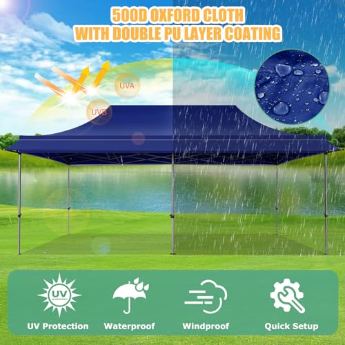 COBIZI 10x10 Pop Up Canopy Tent with Awning