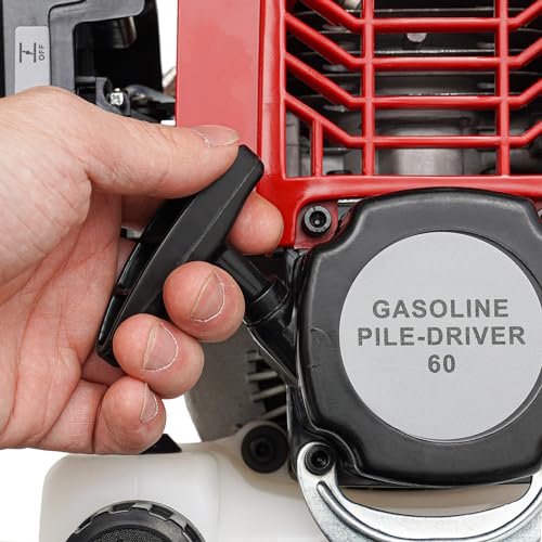 Gas Powered T-Post Driver,4 Stroke 37.7cc Gas Powered Pile Driver Fence,Gasoline Petrol Garden Fencing Tool Machine with 2 Post Driving-head