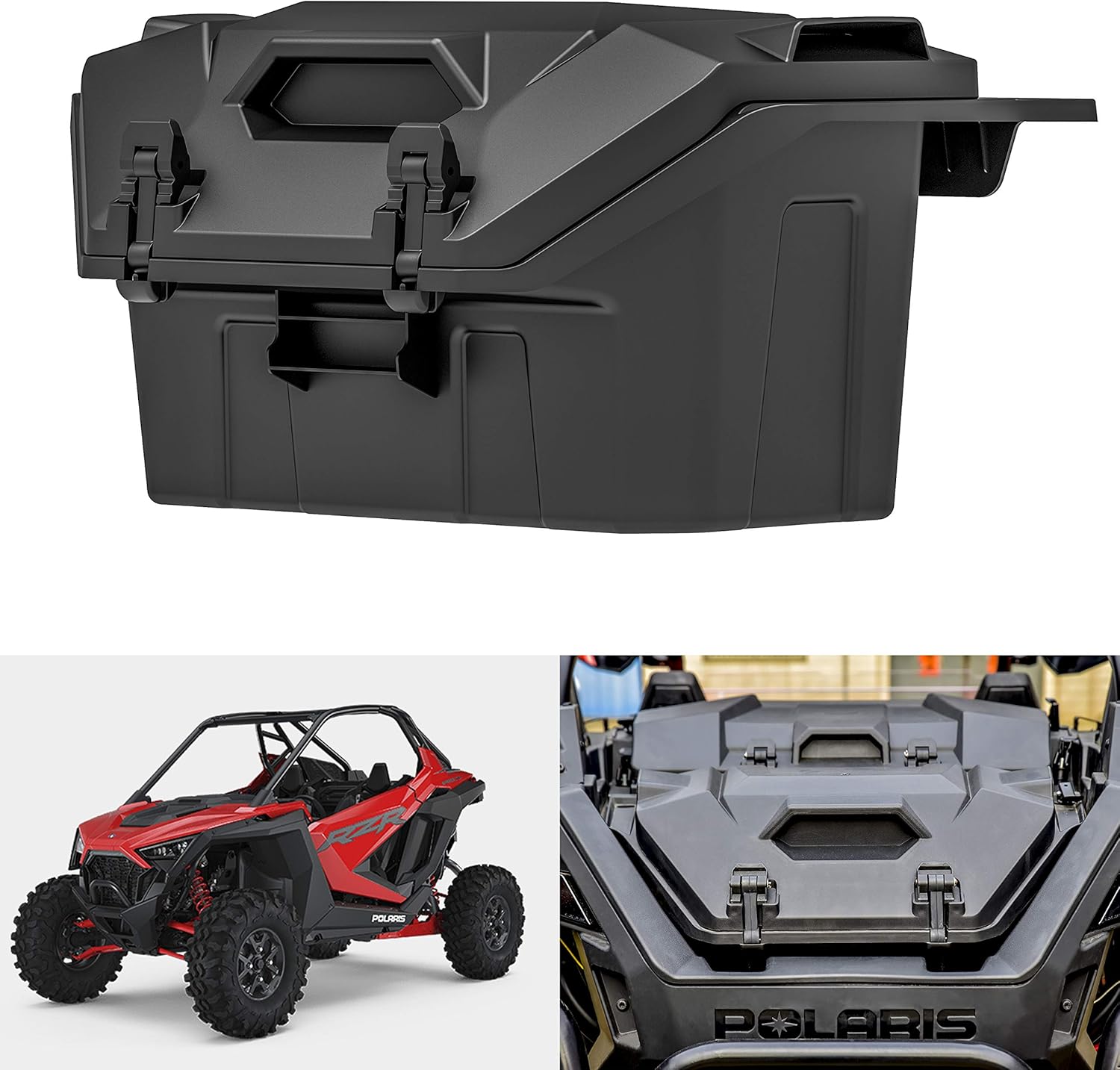 SAUTVS UTV Rear Cargo Box for RZR PRO, Poly Water Resistant 42 QT Rear Cargo Storage Box for Polaris RZR PRO XP LE 4 2020-2021 Accessories
