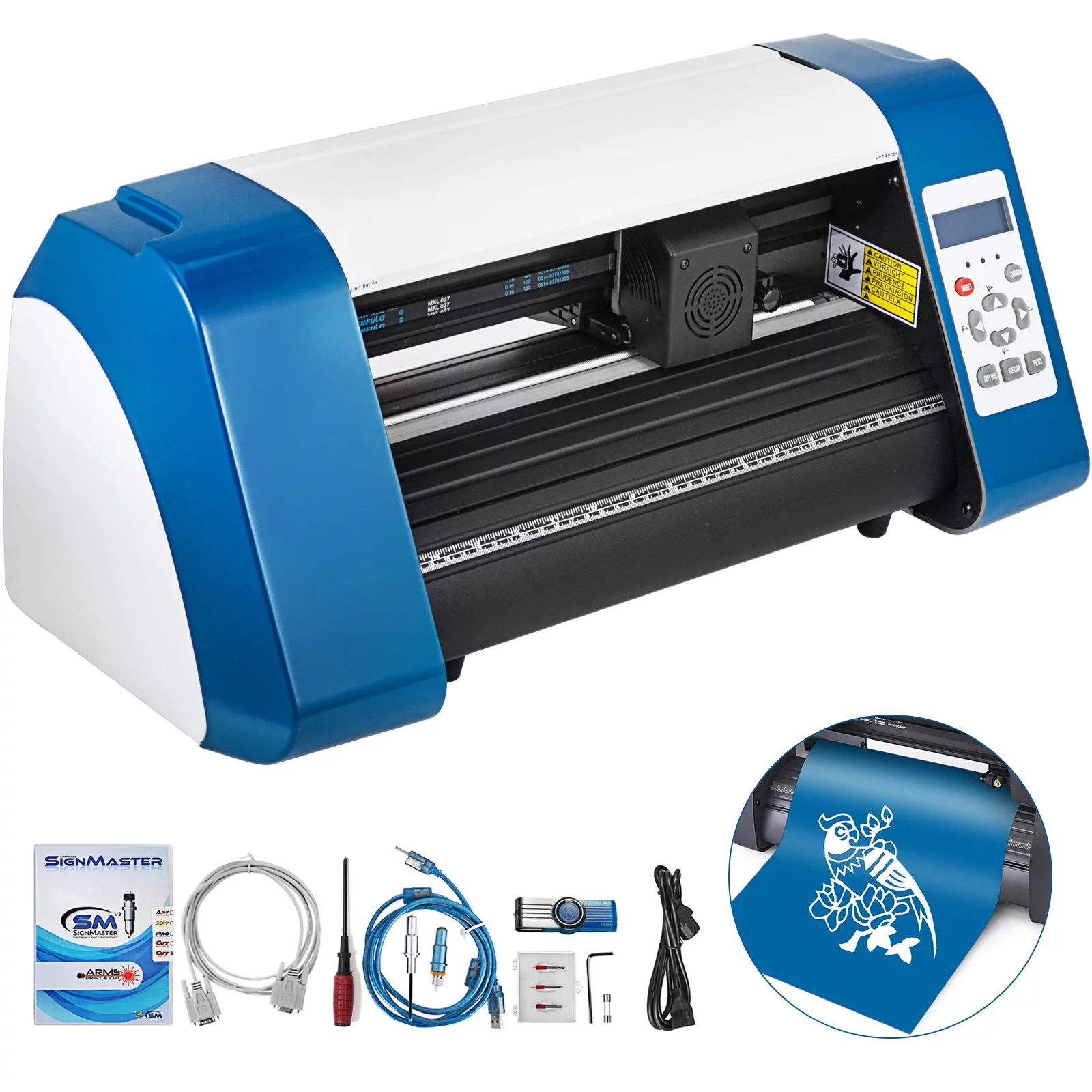 VEVOR Vinyl Cutter 14 inch Vinyl Cutter Machine 375mm Vinyl Printer Cutter Machine LED Fill Light Strip Vinyl Plotter Cutter Machine Without Stand