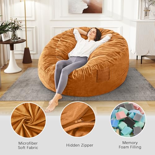 Bean Bag Chairs for Adults - Giant Bean Bag Chair Convertible Bean Bag Bed - Beanbag Chair with Micro Fiber Cover/Furniture Foam Filler