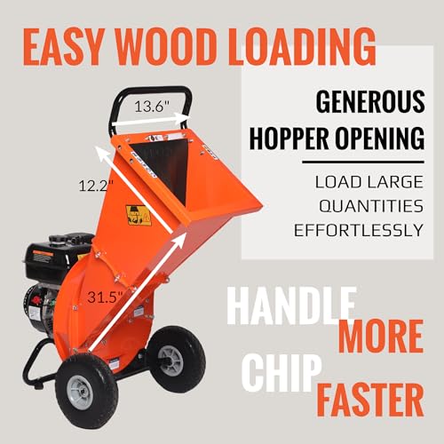 C30 LITE Wood Chipper Shredder Mulcher Heavy Duty 7 HP 212cc Gas Powered 3 Inch Max Capacity 1-Year Warranty After Product Registration
