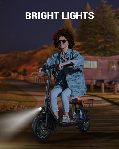 Gyroor Electric Scooter Adults, 20/25 Miles Range 450W Motor up to 15.5/18.6 MPH Speed LCD Display, Electric Scooter with Basket
