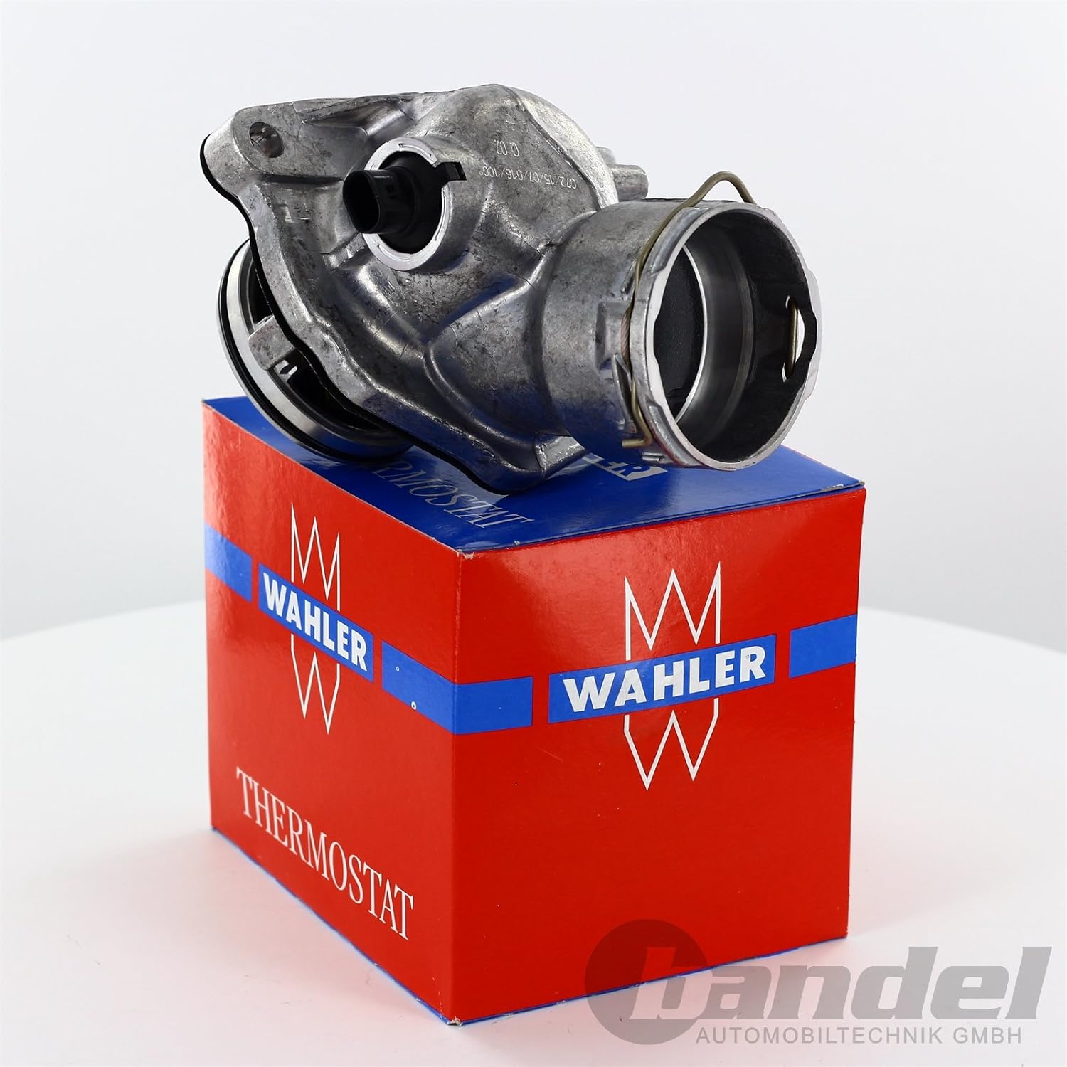 Mercedes-Benz Engine Thermostat + Housing + Sensor + Seal Wahler OEM 483 4100D Pack of 2