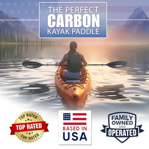 Best Marine and Outdoors Kayak Paddle, Carbon Fiber Shaft & Fiberglass Reinforced Polypropylene Blades, 220cm, 234cm, 250cm