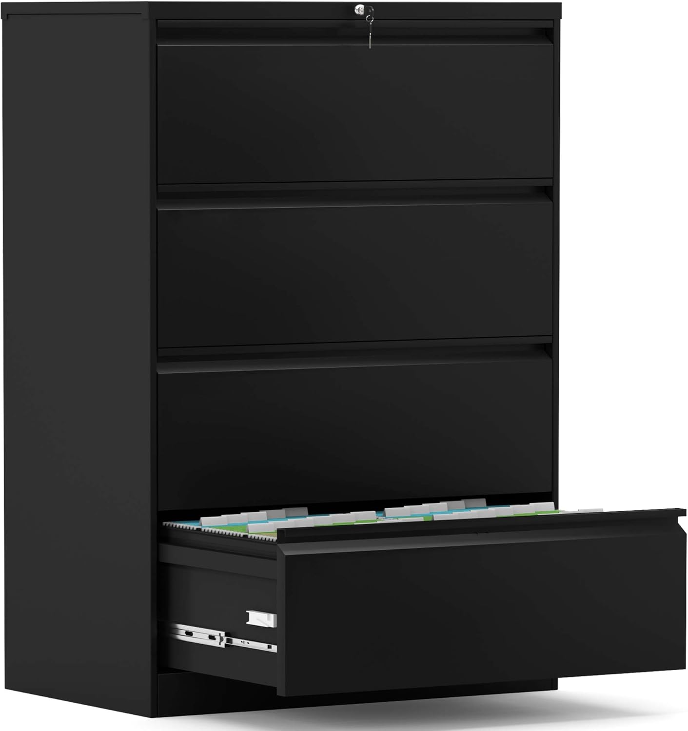 4 Drawer lateral File Cabinet for Legal/Letter Size with Anti-tilt Design,Metal Steel Filing Cabinet with Lock
