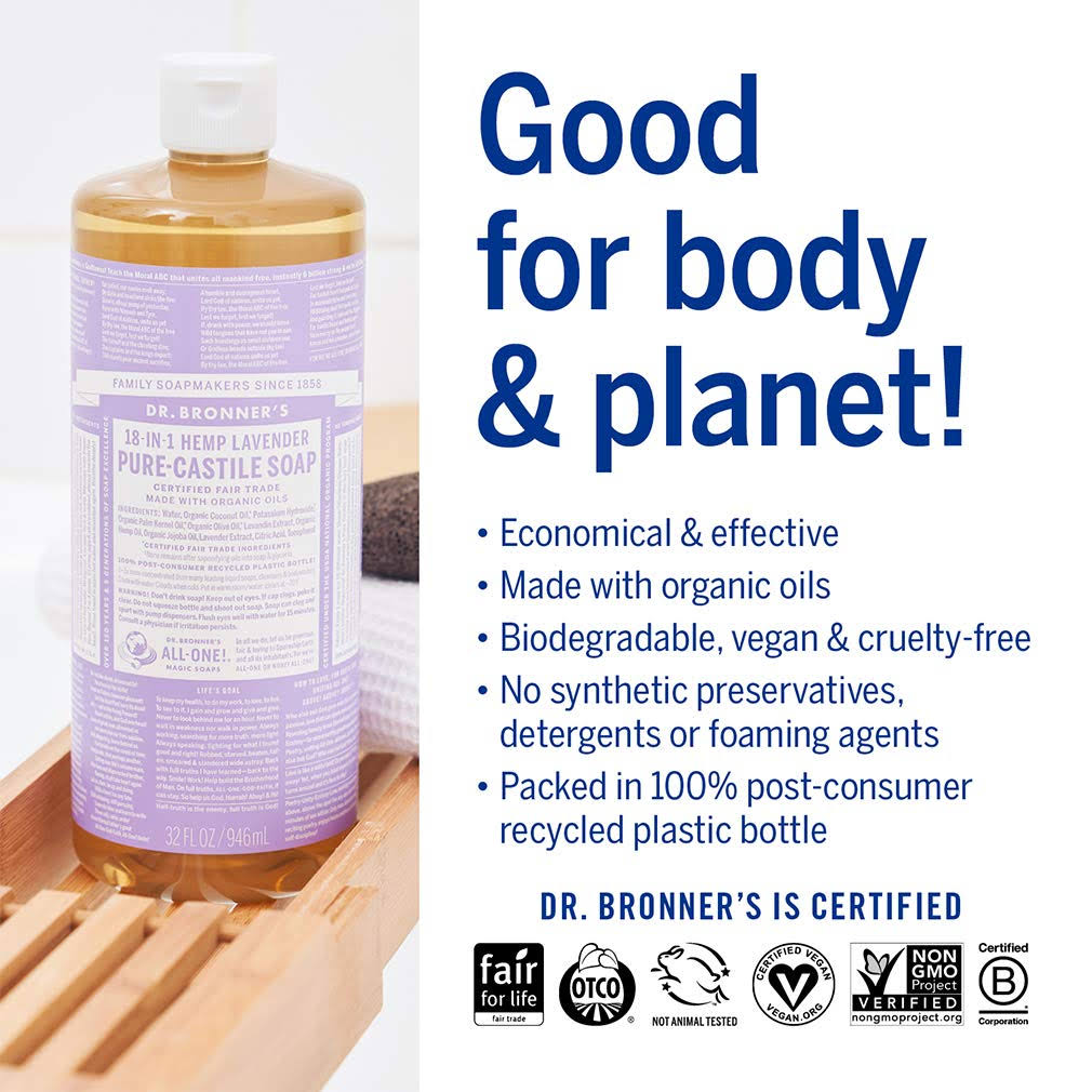 Dr. Bronner&s - Pure-Castile Liquid Soap (Lavender, 1 Gallon)