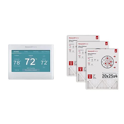 Honeywell Home RTH9585WF Wi-Fi Smart Color Thermostat, 7 Day Programmable, Touch Screen, Energy Star, Alexa Ready, C-Wire Required