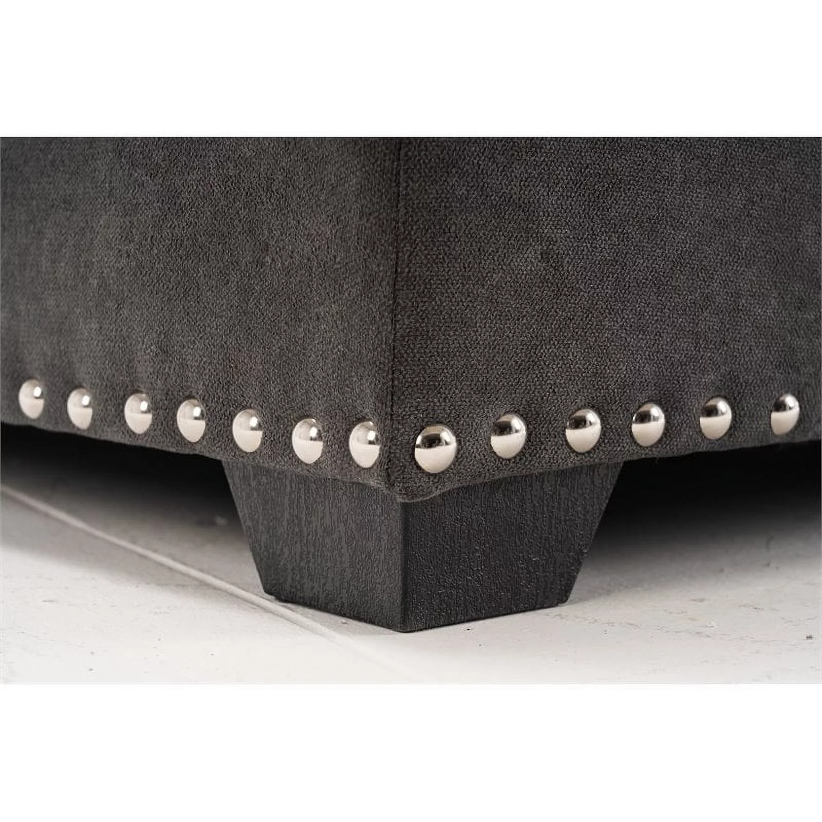 Pemberly Row Modern Linen Fabric Indoor Chaise Lounge in Gray