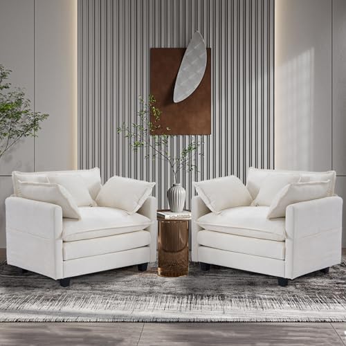 SweetGO corporation 40" Chenille Lounge Chair for Reading, Modern Couch Cozy Sofa Bed