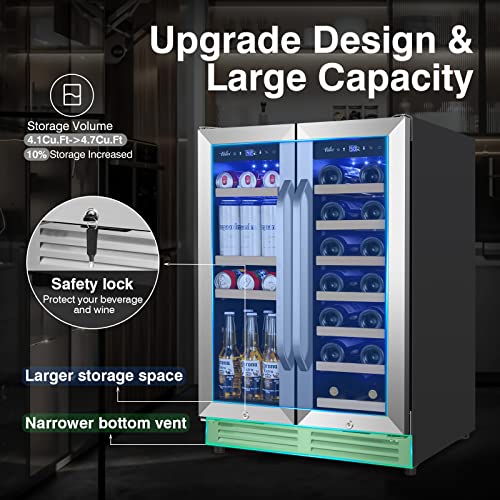 Cigar Electric Humidor, 35L 250 Counts Large Capacity Thermostatic Electric Cigar Cooler Cabinet with Digital LED Screen, Safety Lock