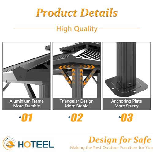 Hoteel 6x8ft Hardtop Grill Gazebo