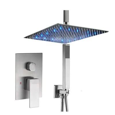 Wonderland America A9003CL LED Digital Display Volume Control Complete Shower System with Rough-In Valve Finish: Brushed Nickel