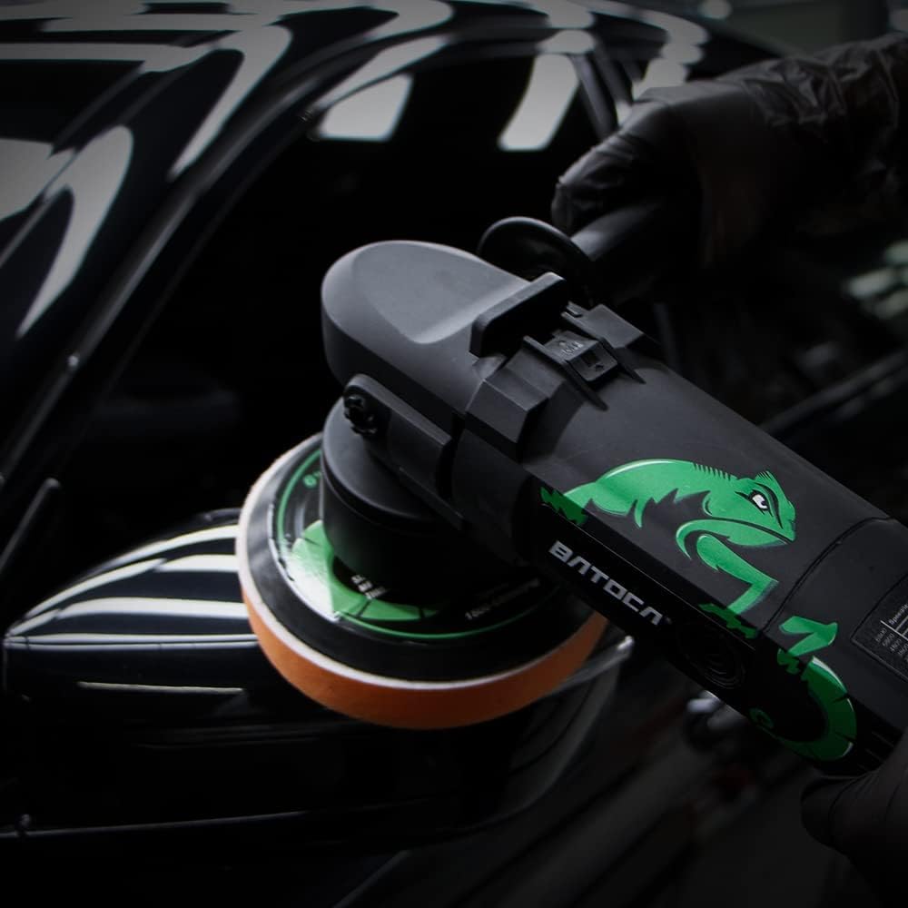 BATOCA Dual Action Polisher, 6 inch 8 mm Random Orbit Car Buffer Polisher, 6 Variable Speed 6800 RPM Car Buffer Waxer