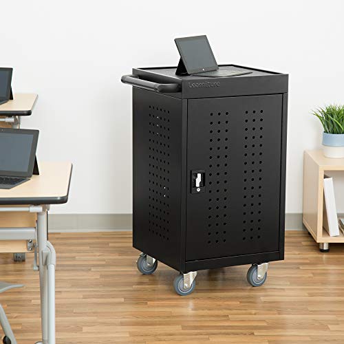 Learniture Structure Series 30-Device Mobile Charging Station for Laptops and Tablets, Lockable Charging Cart with Wheels for 30 Tablets/Chromebooks