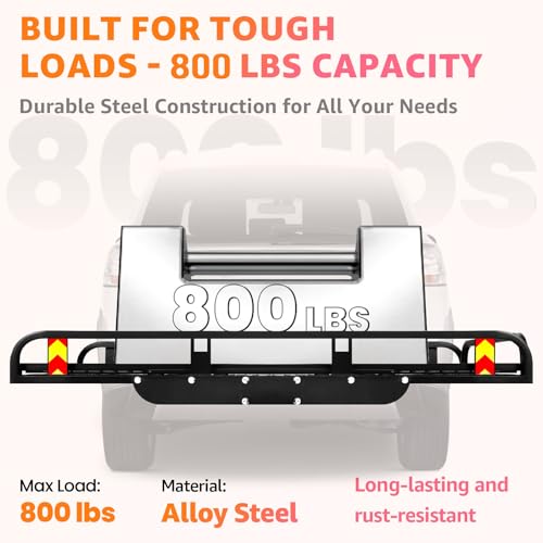 800 Lbs Hitch Cargo Carrier with Ramp, 50 X 28.3 X 5 in Trailer Hitch Cargo Carrier, Hitch Mount Cargo Carrier for SUV, Pickup, Sedan